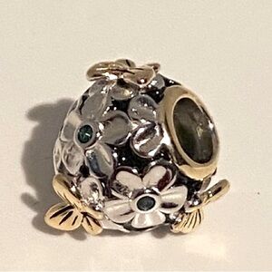 Gnoce Silver Green Sapphire Flowers 925 Starling Silver Butterfly Love New